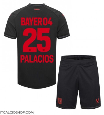 Bayer Leverkusen Exequiel Palacios #25 Prima Maglia Bambino 2023-24 Manica Corta (+ Pantaloni corti)